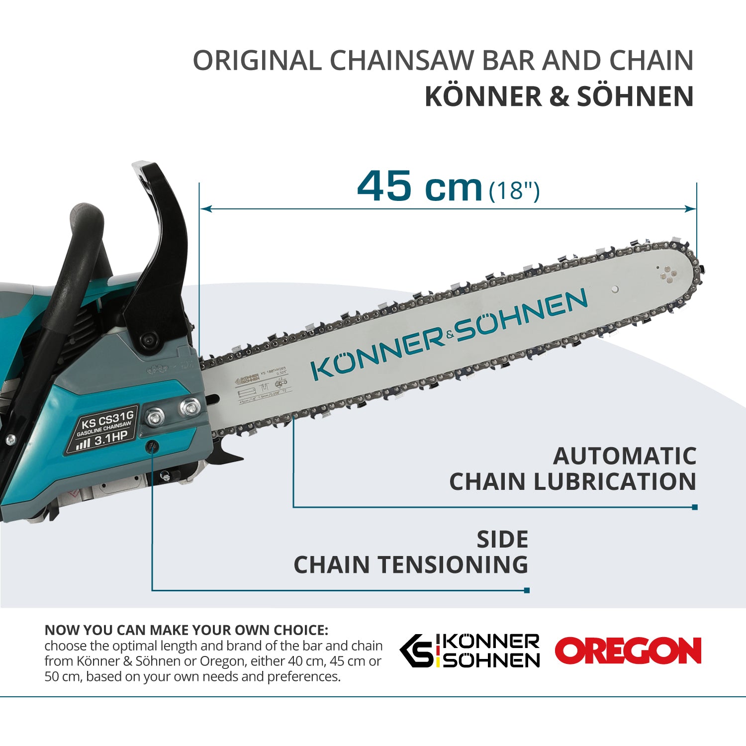 Бензинов верижен трион KS CS31G-18