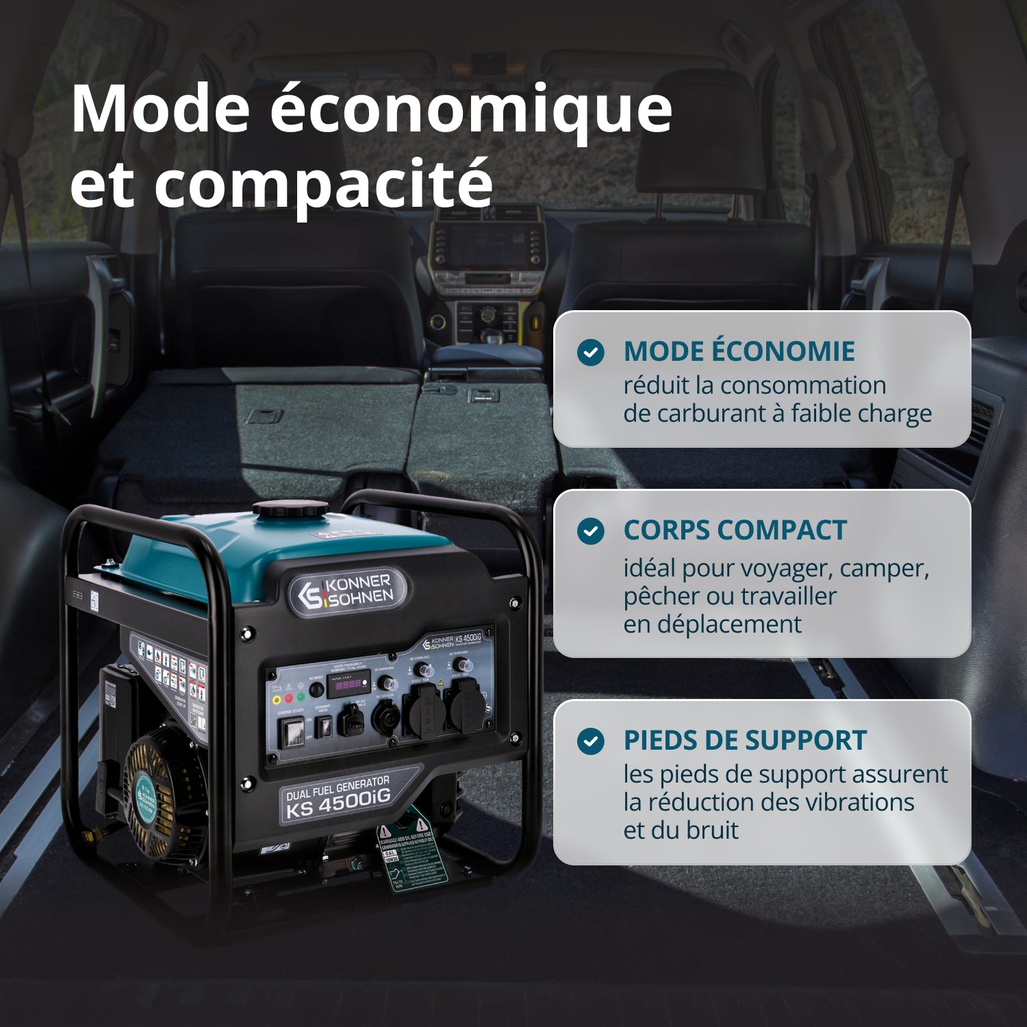 Groupe électrogène Inverter Bi-Carburant KS 4500iG