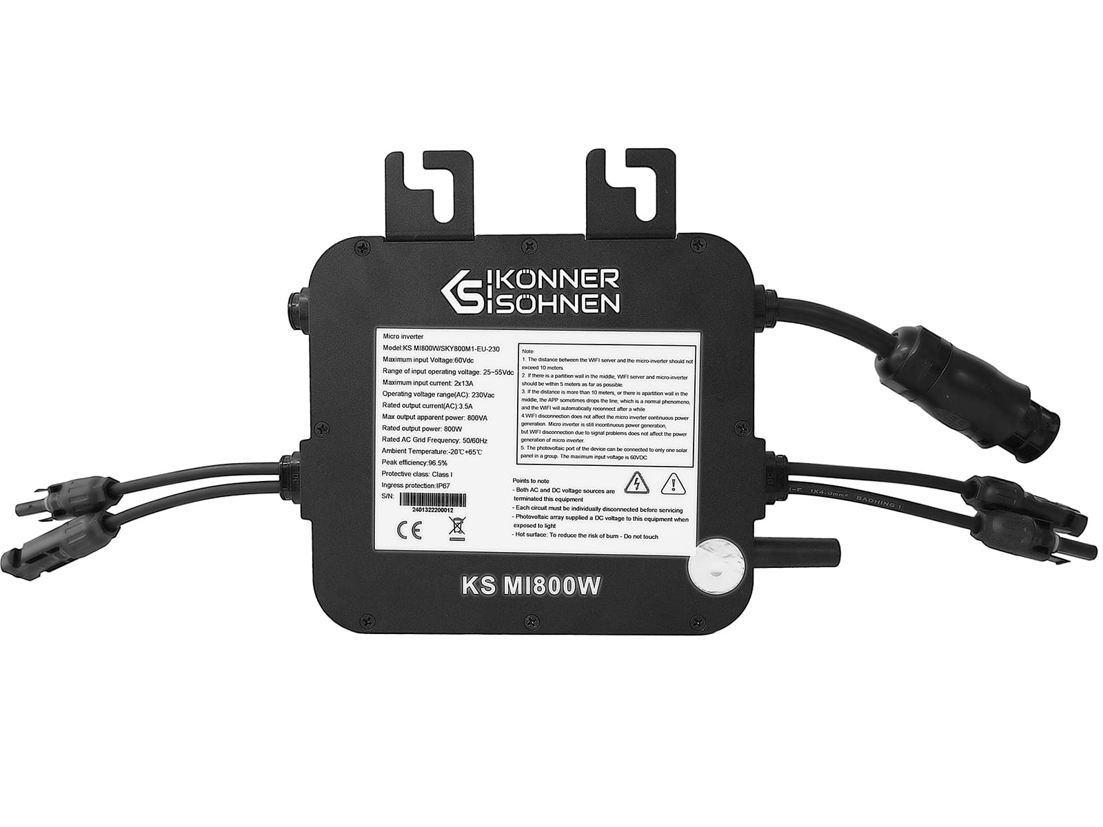 Sistema solar para balcón KS SBS800-SET3