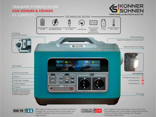 Stație de alimentare portabilă KS 2200PS-FC