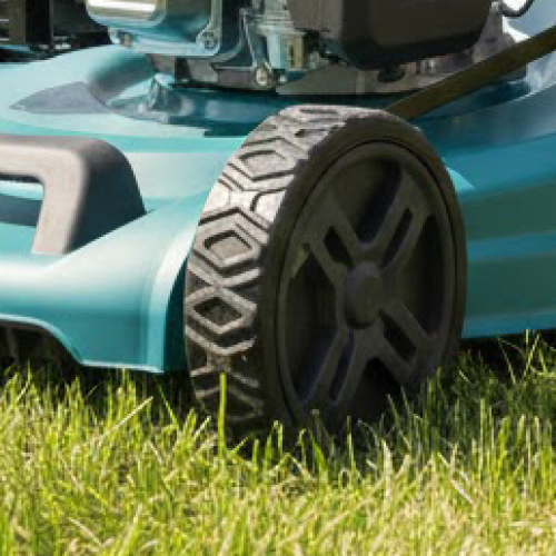 Large Wheels with Deep Rubber Tread
