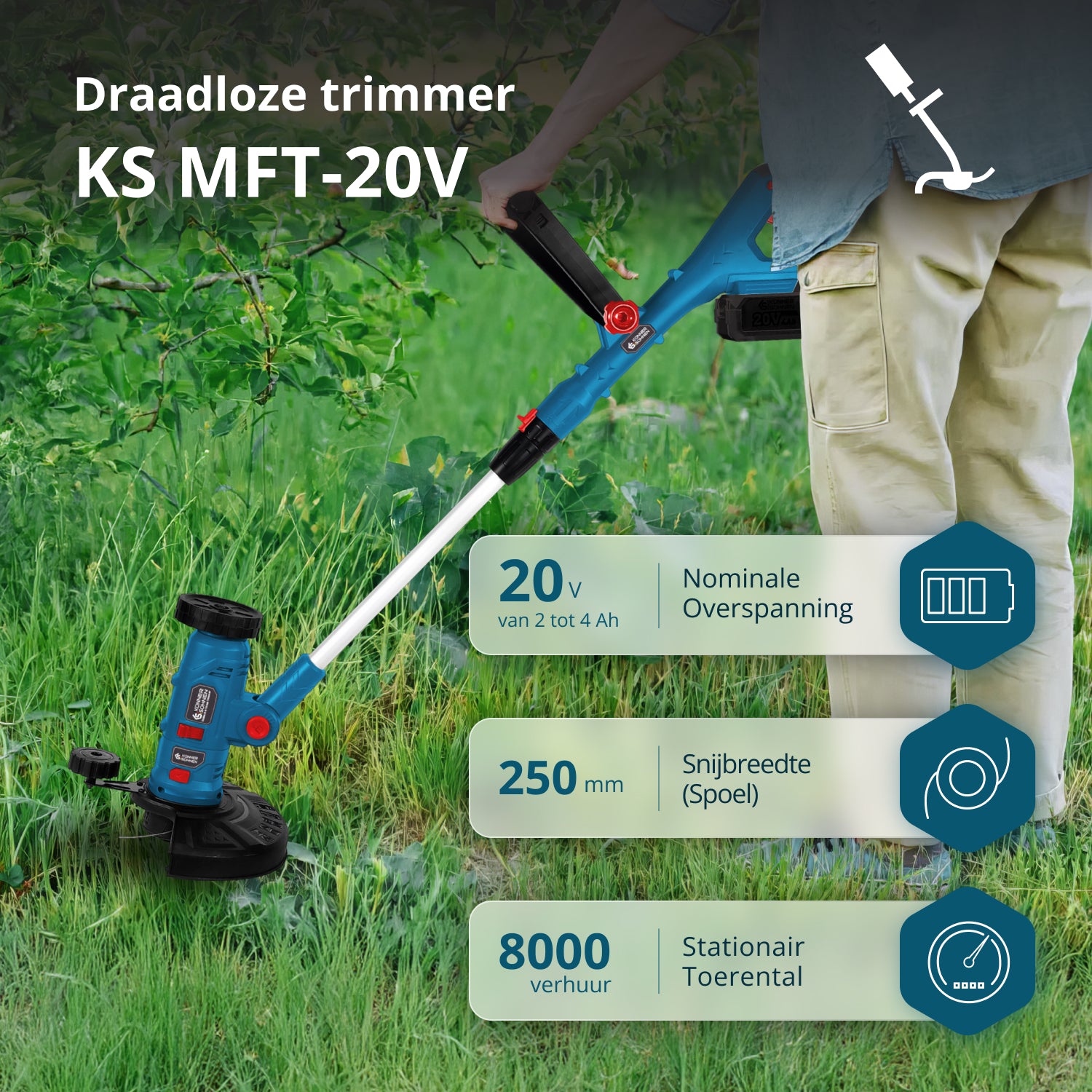 Snoerloze Multifunctionele Trimmer KS MFT-20V