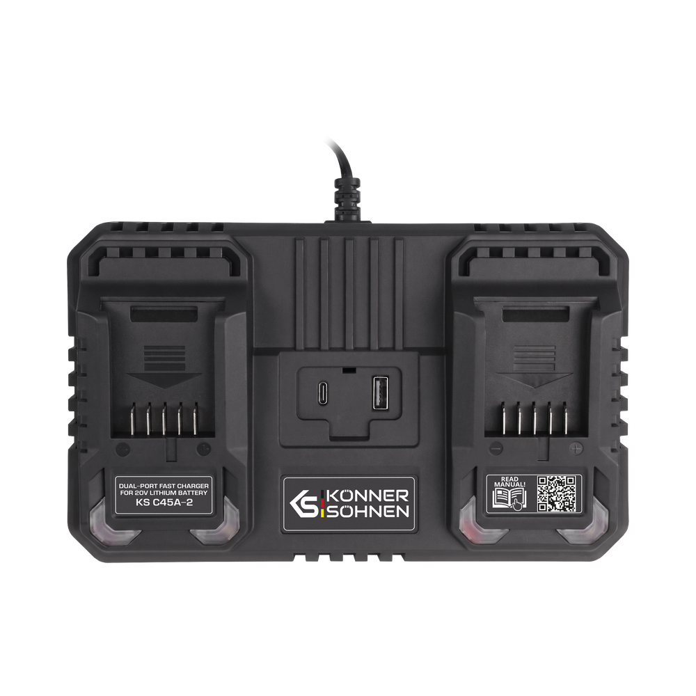 Dobbelt oplader til genopladelige batterier 20V KS C45A-2