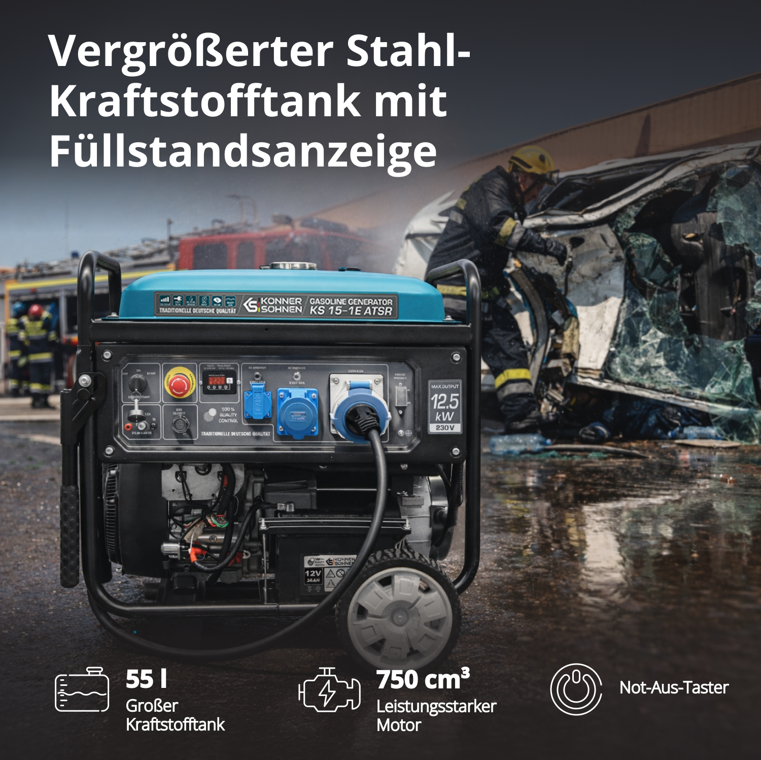 Benzin-Generator "Könner & Söhnen" KS 15-1E ATSR