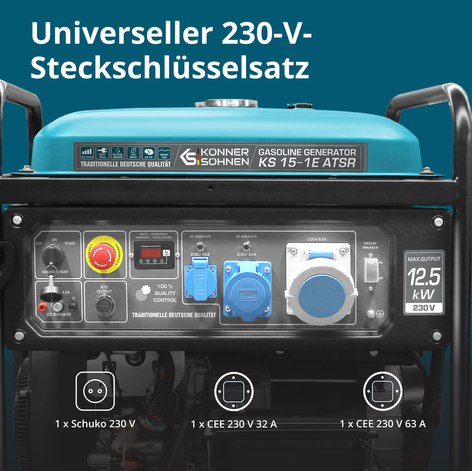 Benzin-Generator "Könner & Söhnen" KS 15-1E ATSR