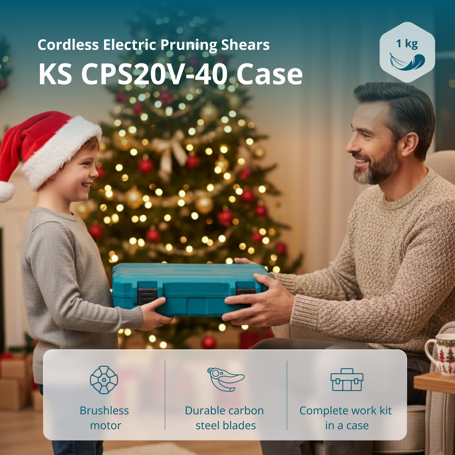 Vezeték nélküli elektromos metszőolló KS CPS20V-40 tok