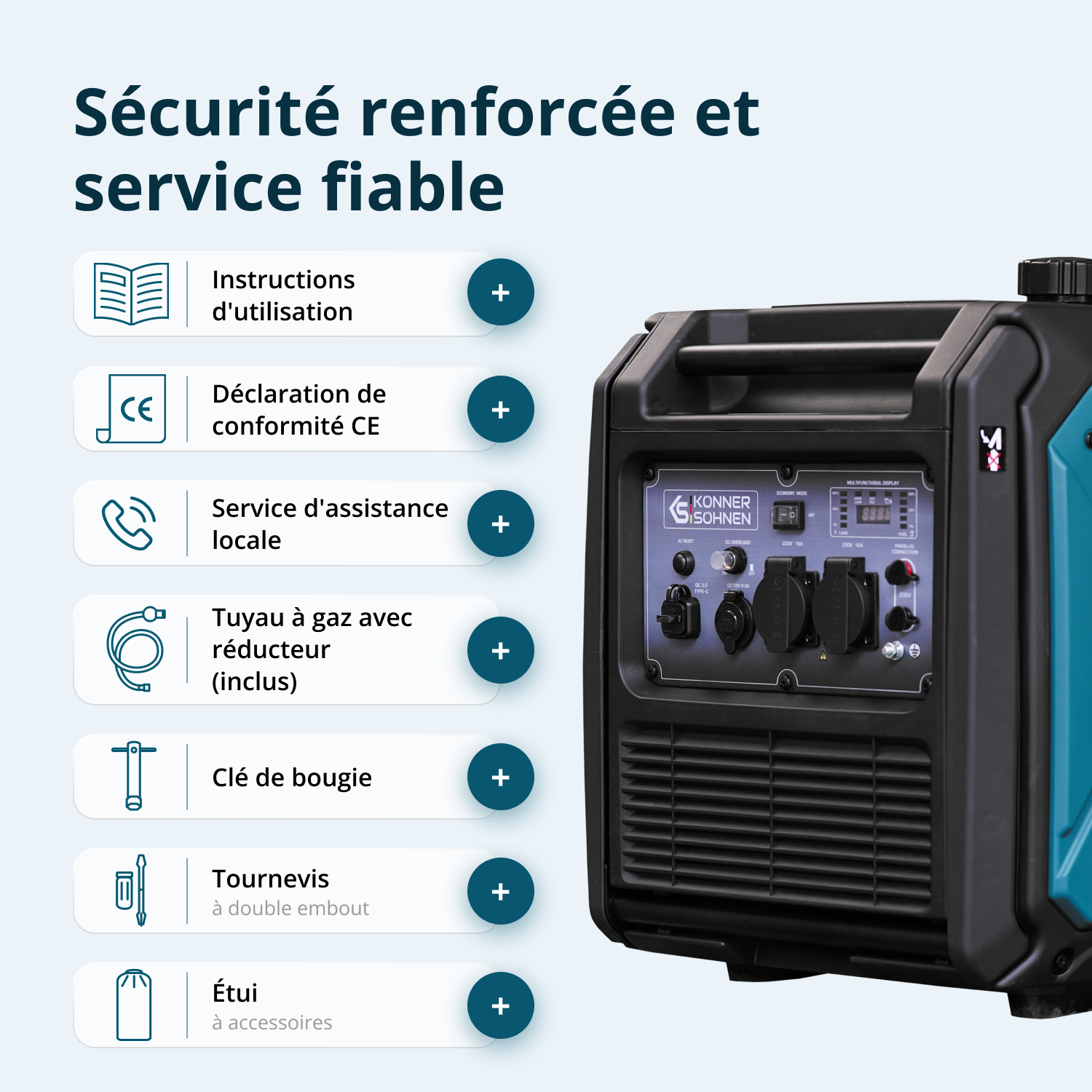 Groupe électrogène à essence-gaz de type inverter KS 4000iEG S