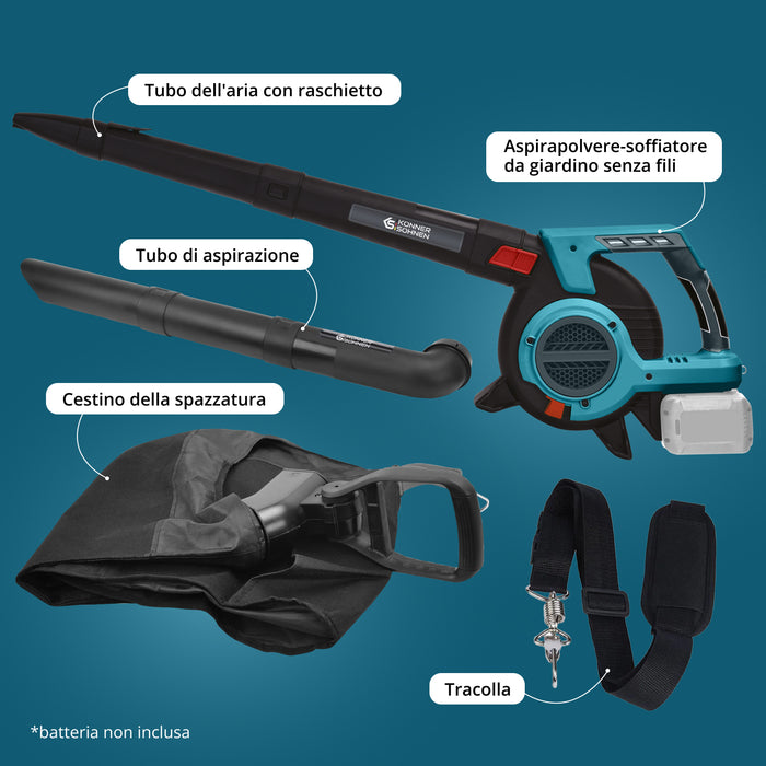 Aspiratore-soffiatore senza fili per giardino KS LBV-40V