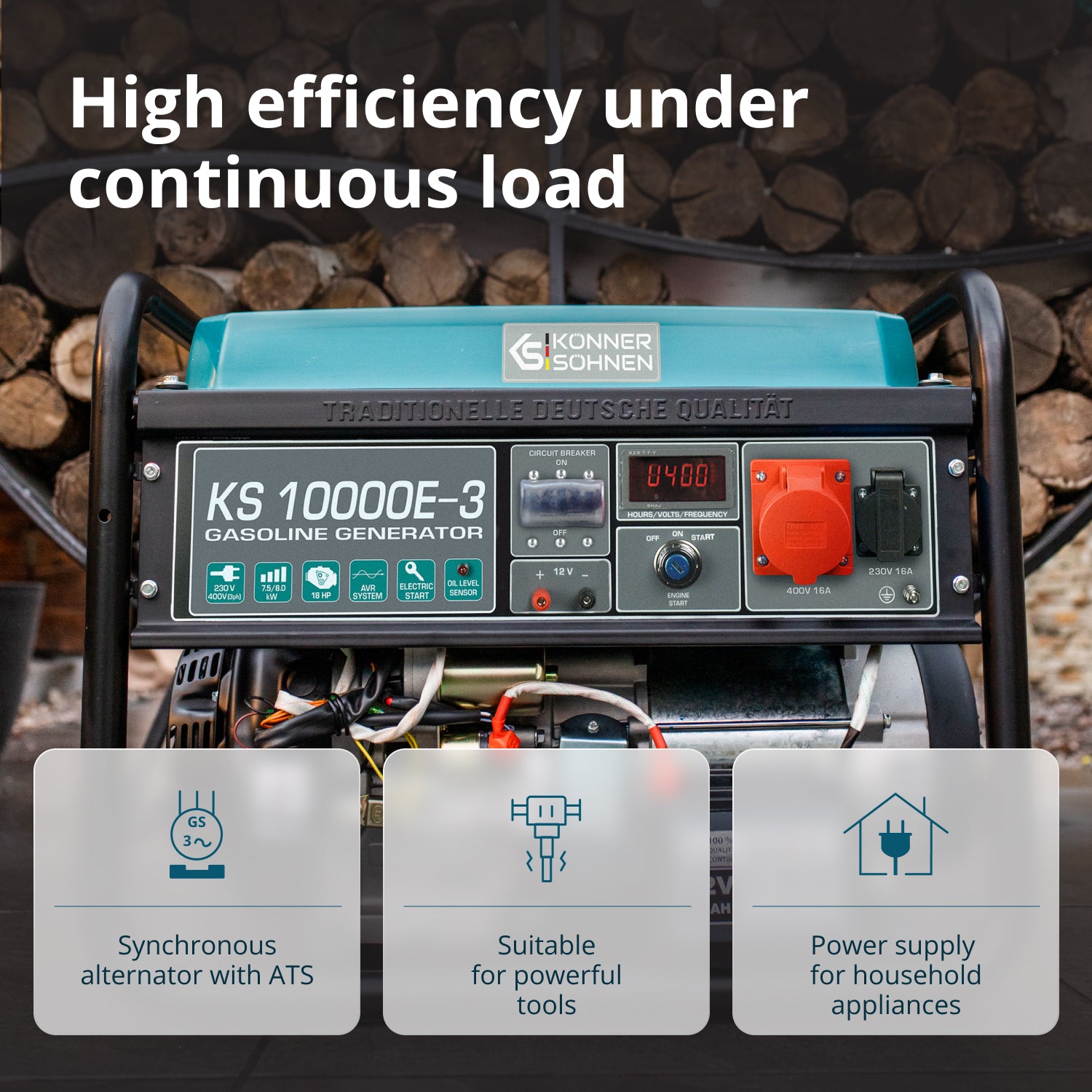 Benzingenerátor „Könner & Söhnen” KS 10000E-3