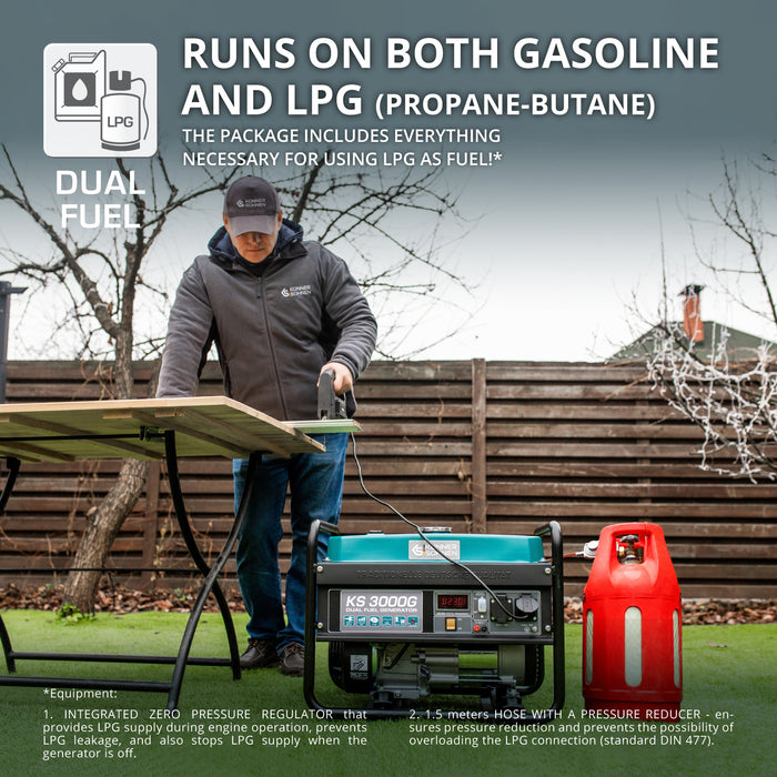 LPG/Bensiinigeneraattori 'Könner & Söhnen' KS 3000G