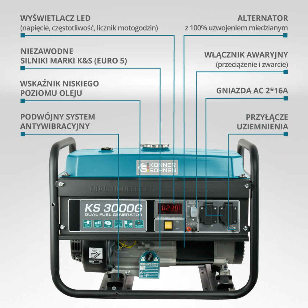 Generator LPG/Benzyna „Könner & Söhnen” KS 3000G