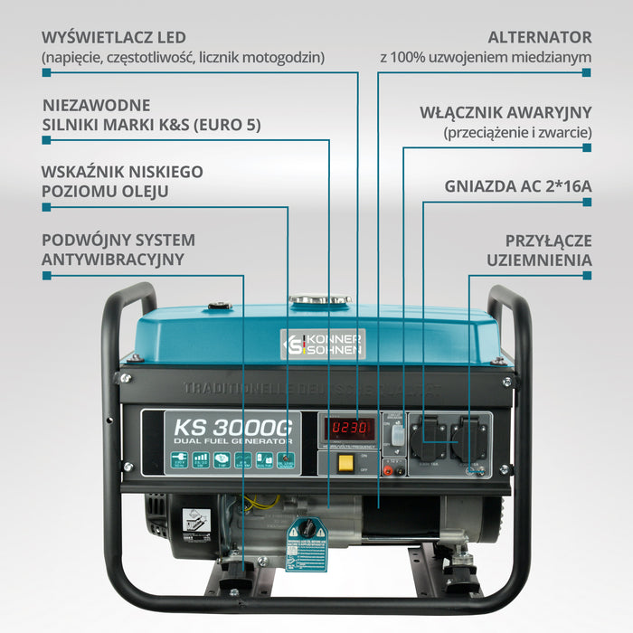 Generator LPG/Benzyna „Könner & Söhnen” KS 3000G
