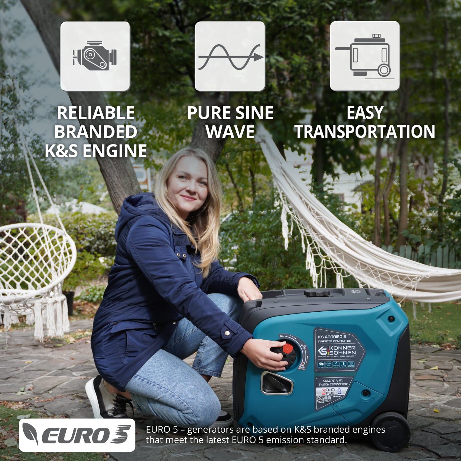Generator cu inverter pe GPL/benzină KS 4000iEG S