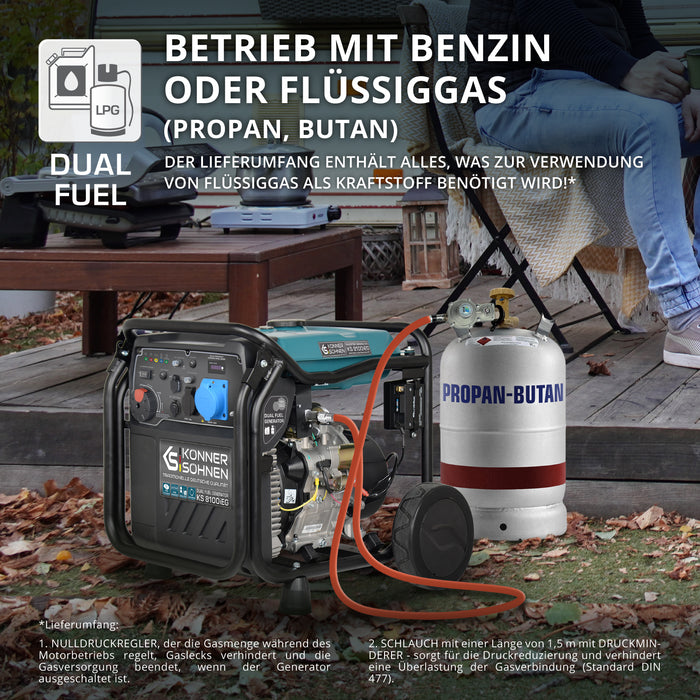 LPG/Benzin-Inverter-Generator KS 8100iEG (B-Ware Sehr gut)