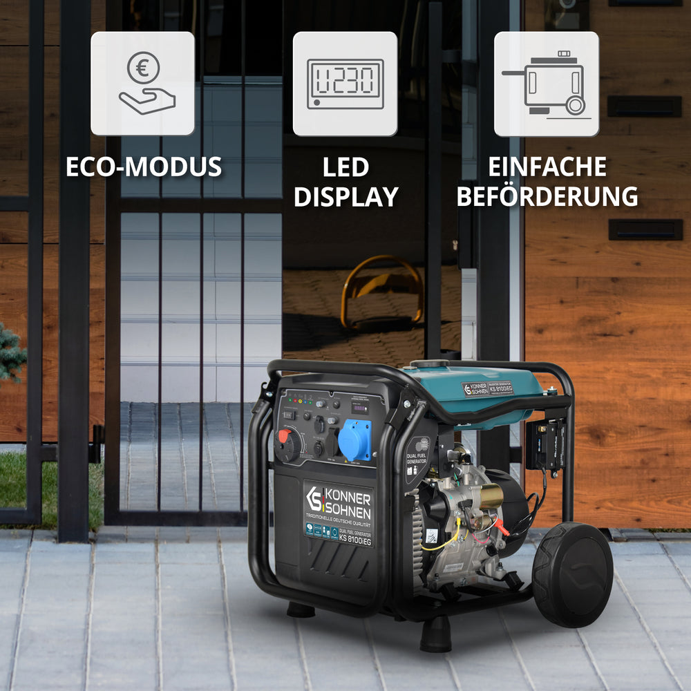 LPG/Benzin-Inverter-Generator KS 8100iEG (B-Ware Sehr gut)