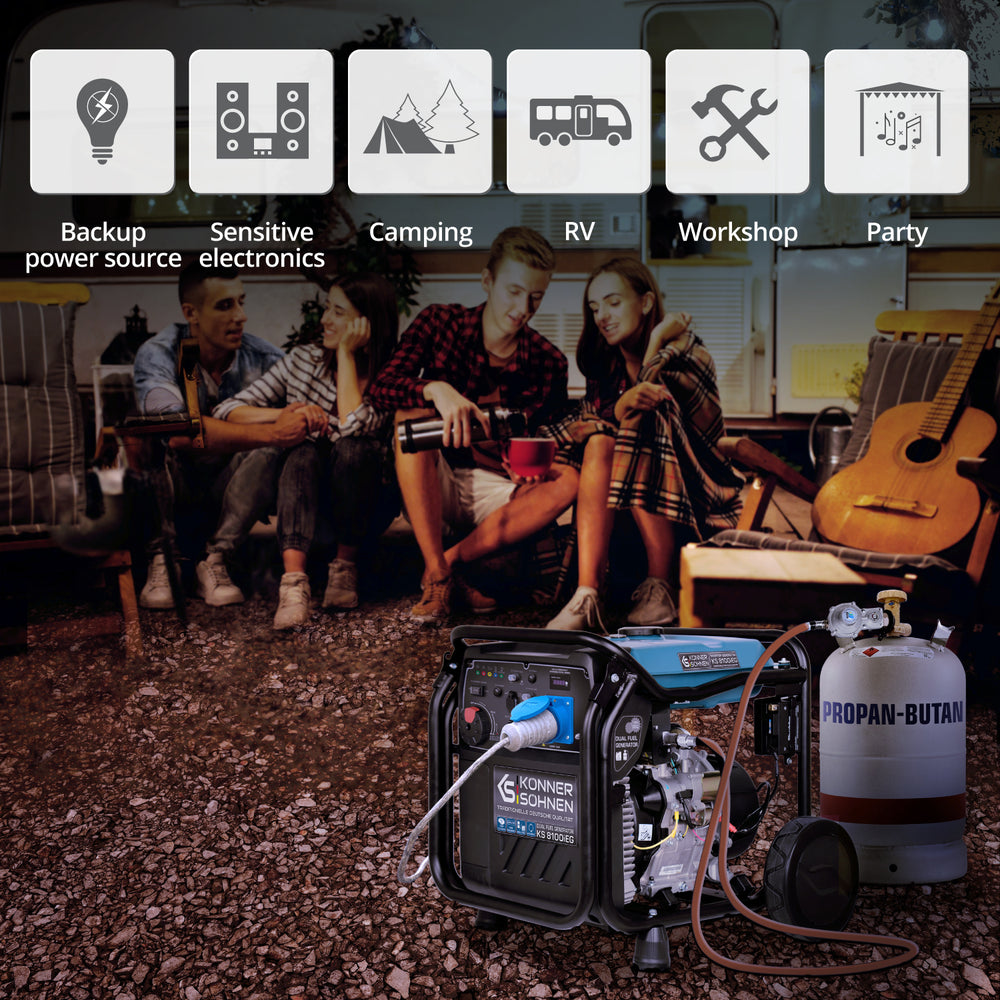Invertorový generátor na LPG/benzín KS 8100iEG