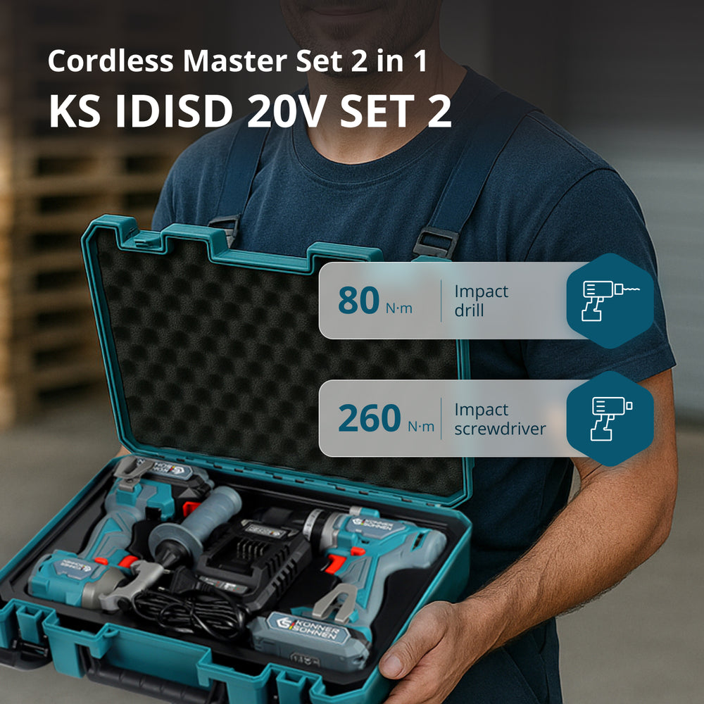 Conjunto Mestre Sem Fios 2em1 KS IDISD 20V SET 2