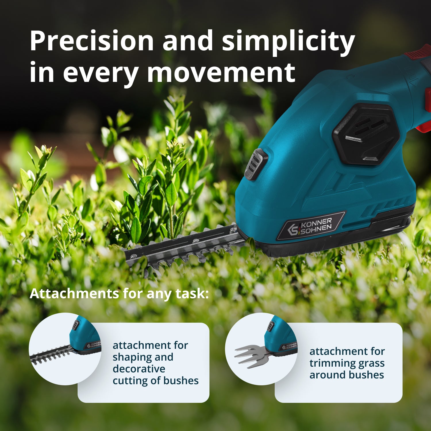 Cordless 2 in 1 Grass Shear and Hedge Trimmer KS SHT-8V