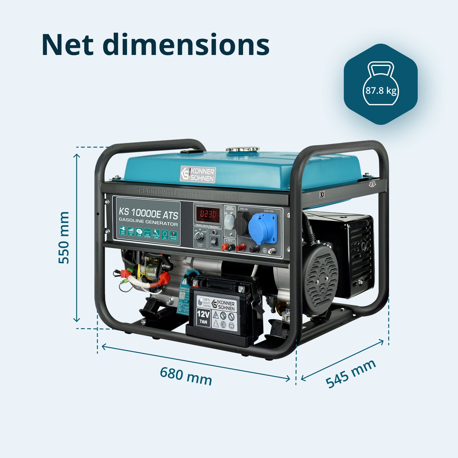 Benzingenerátor „Könner & Söhnen” KS 10000E ATS
