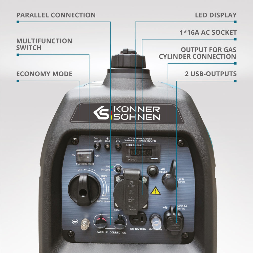 Инверторен генератор на LPG/бензин KS 2100iG S