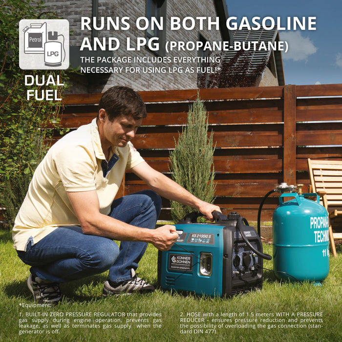 Инверторен генератор на LPG/бензин KS 2100iG S