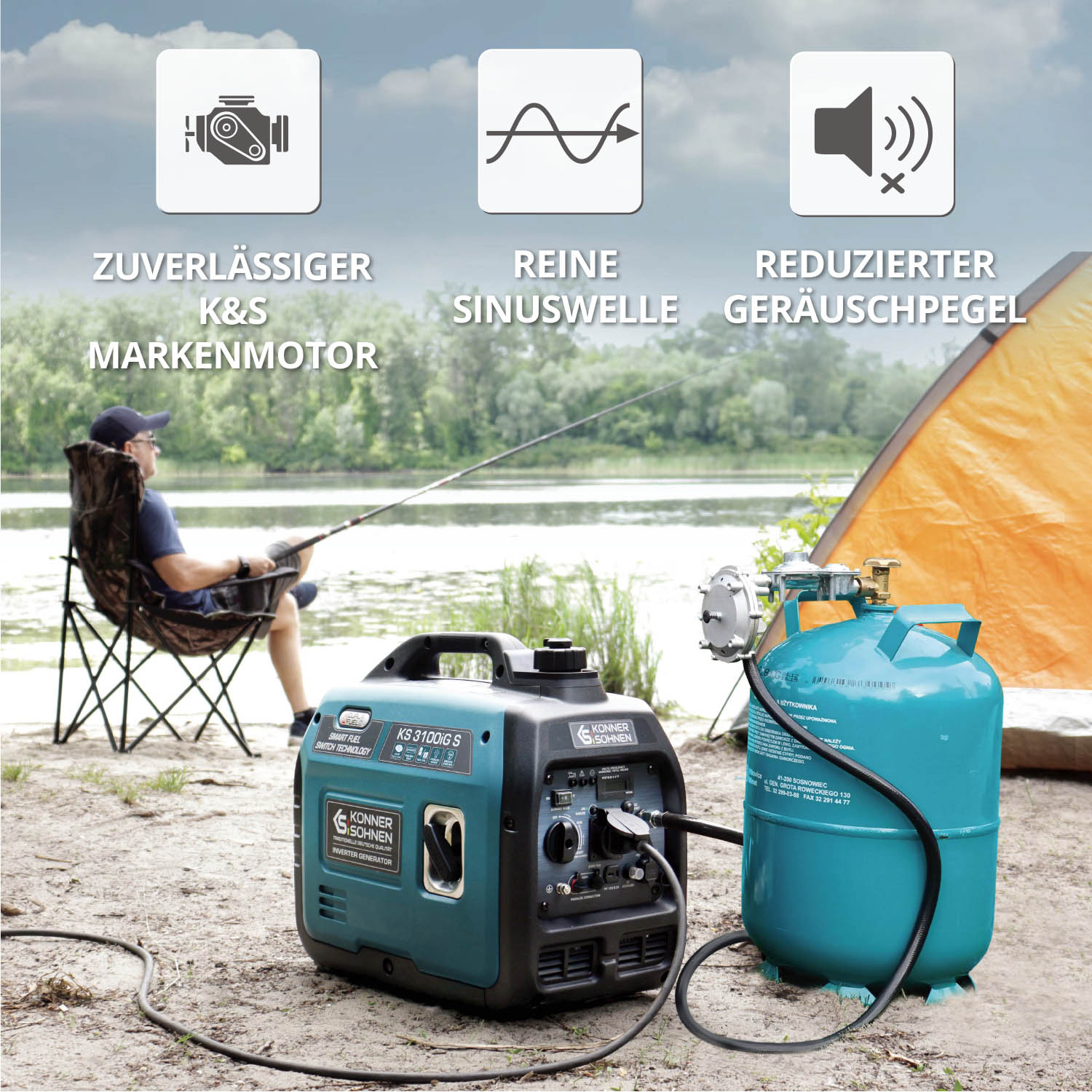 LPG/Benzin-Inverter-Generator KS 3100iG S (B-Ware Hervorragend)