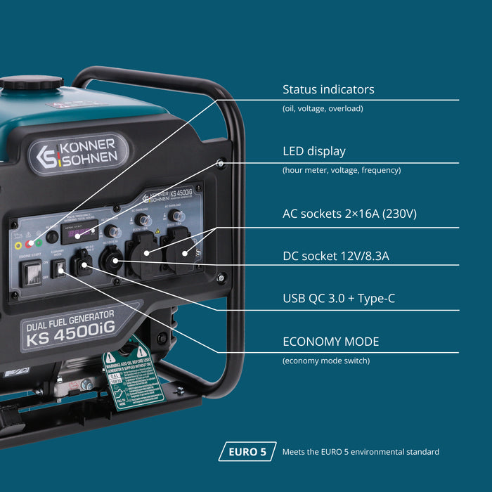 Διπλού Καυσίμου Inverter Γεννήτρια KS 4500iG
