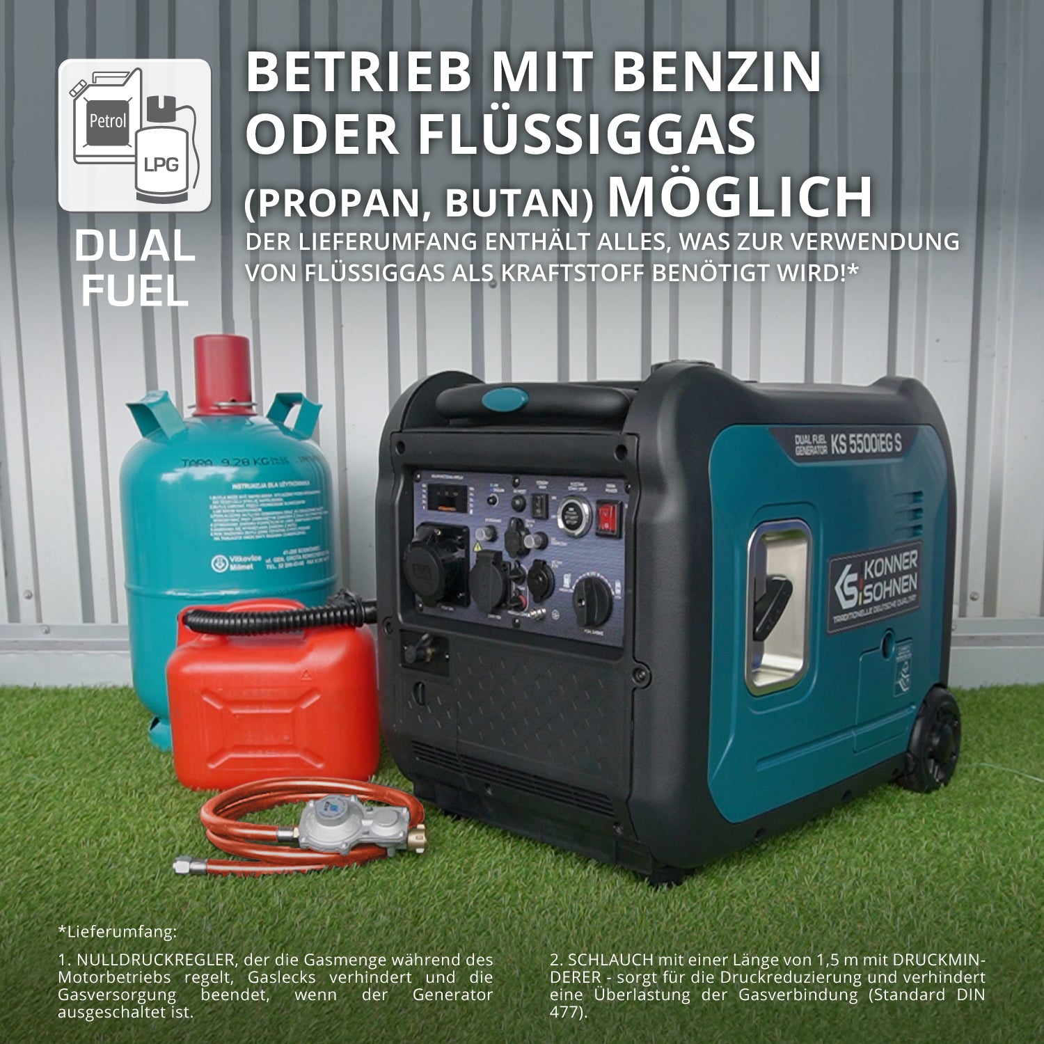 LPG/Benzin-Inverter-Generator KS 5500iEG S (B-Ware Hervorragend)