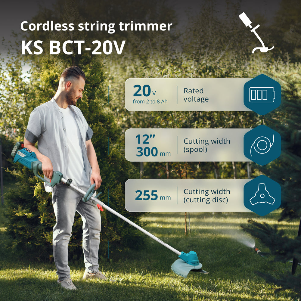 Ledningsfri buskrydder & græstrimmer KS BCT-20V