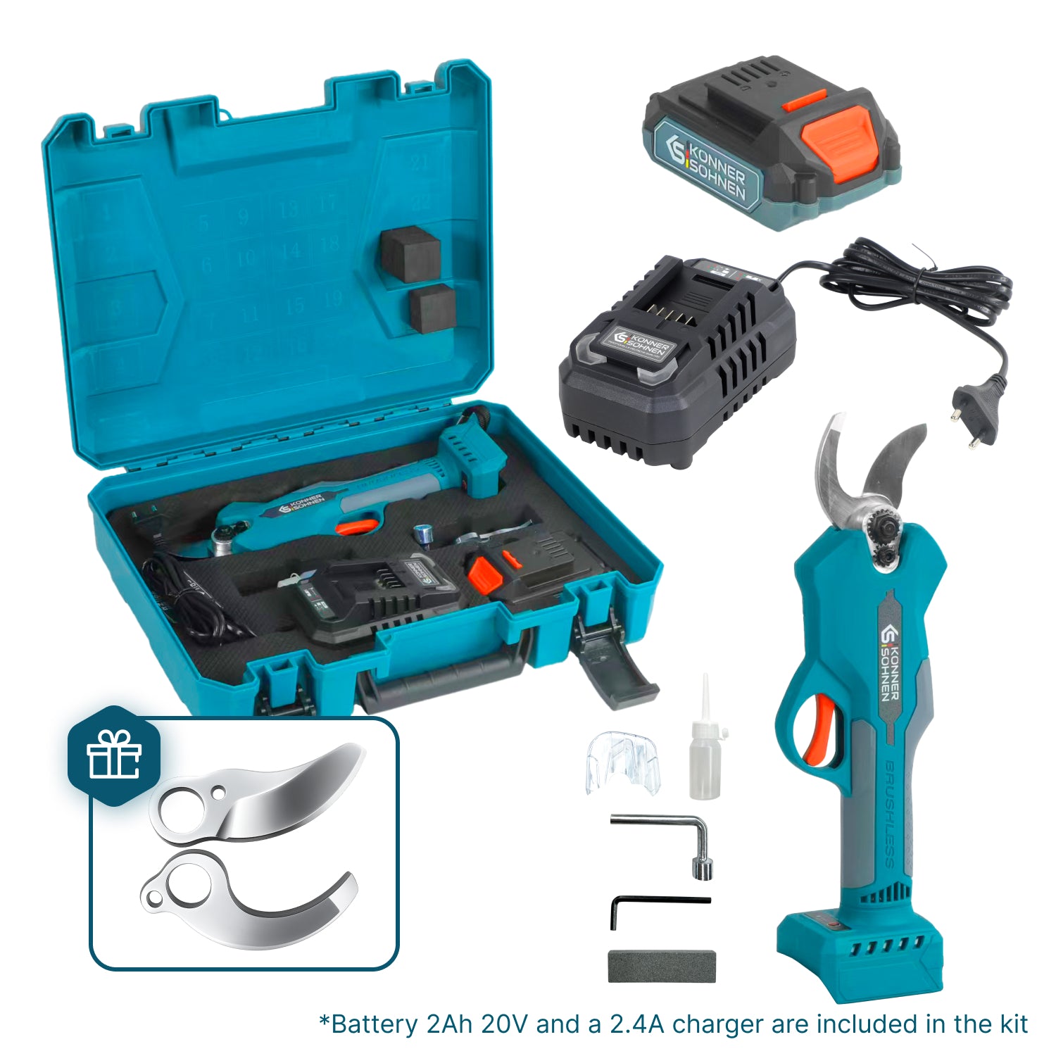 Ledningsfri Elektrisk Beskæresaks KS CPS20V-32 Case