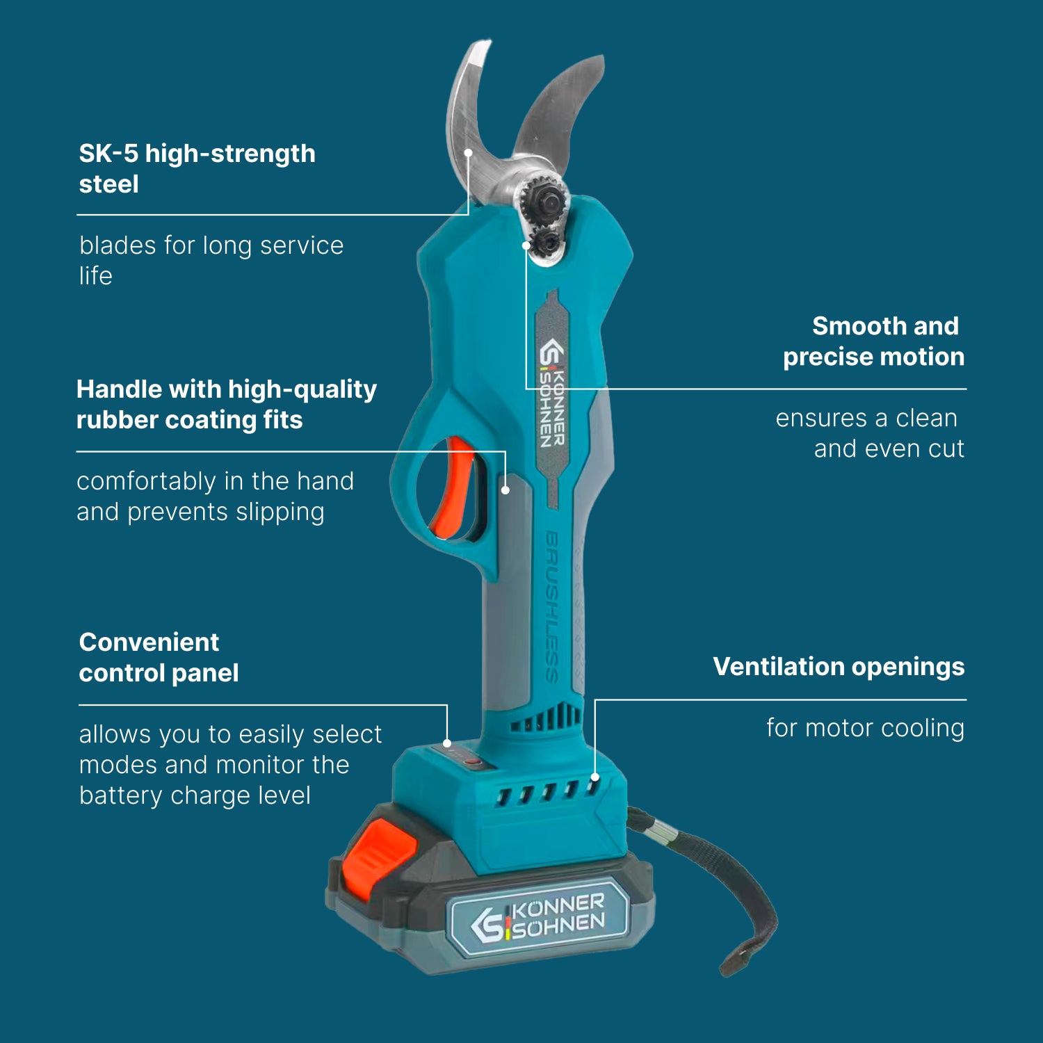 Ledningsfri Elektrisk Beskæresaks KS CPS20V-32 Case