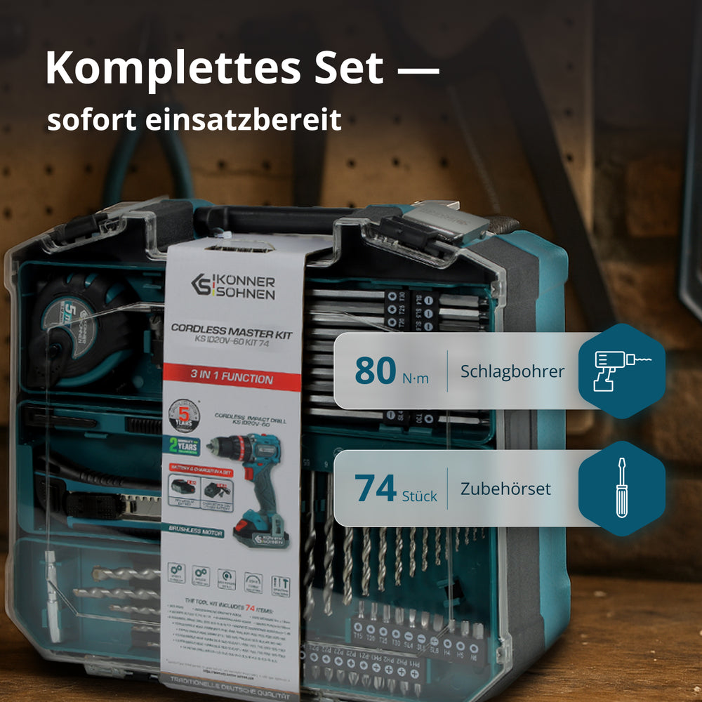 Kabelloses Meister-Set KS ID20V-60 KIT 74 