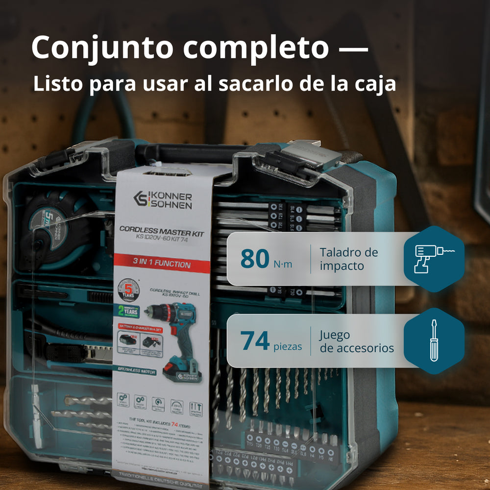 Conjunto Maestro Inalámbrico KS ID20V-60 KIT 74 PLUS