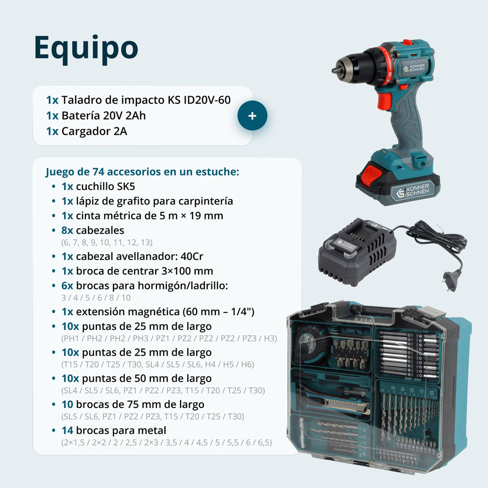 Conjunto Maestro Inalámbrico KS ID20V-60 KIT 74 PLUS