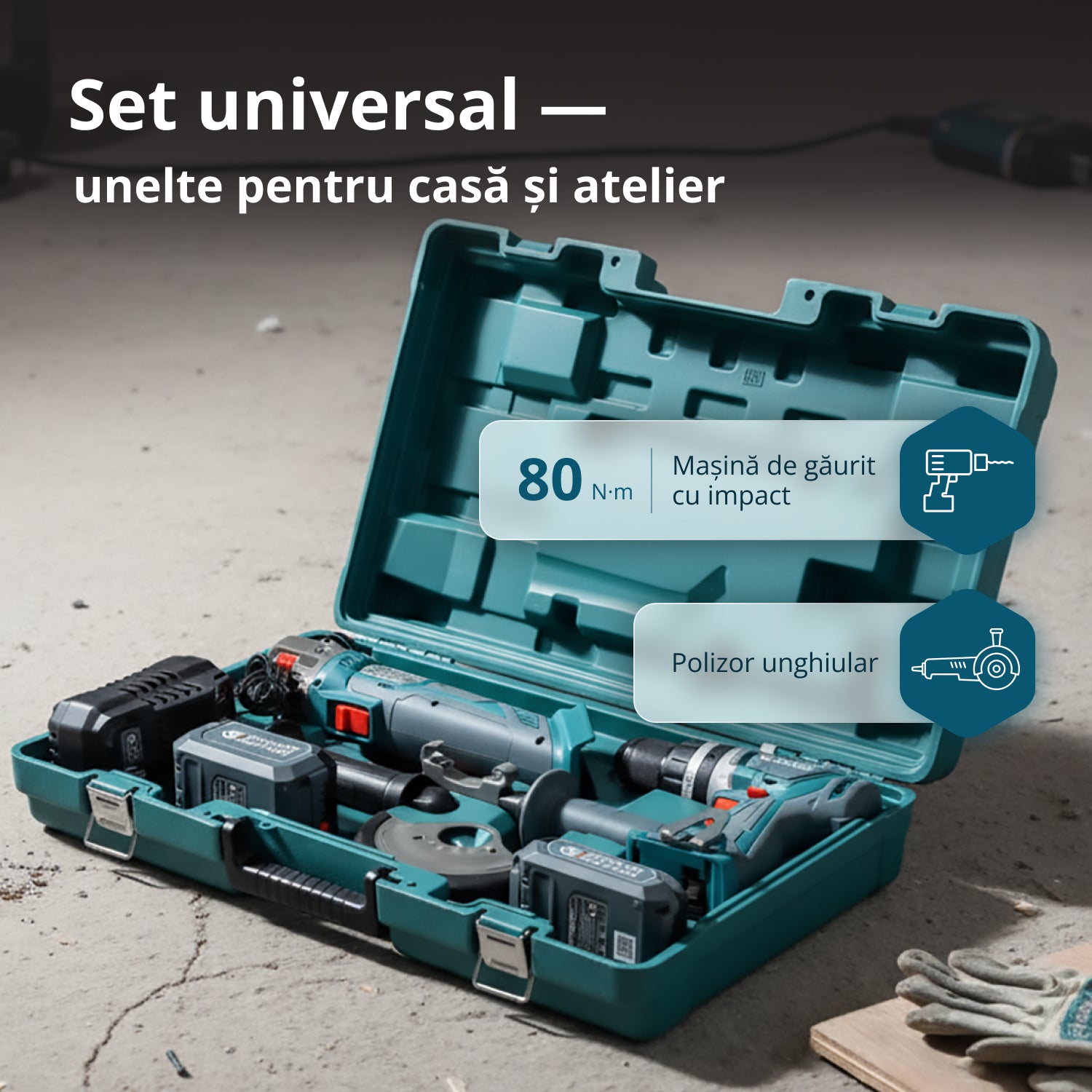 Setul Maestru Fără Fir KS IDAGB 20V SET 1 