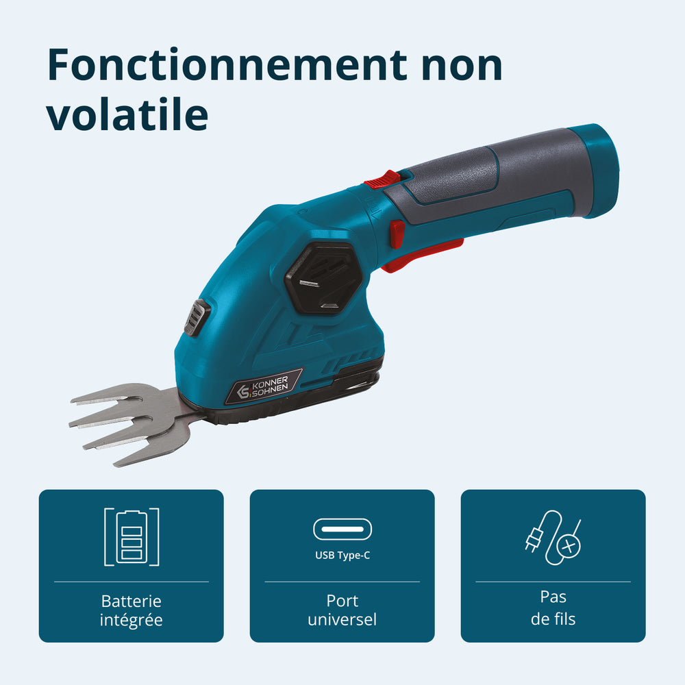 Taille-haie et cisaille à gazon sans fil 2 en 1 KS SHT-8V
