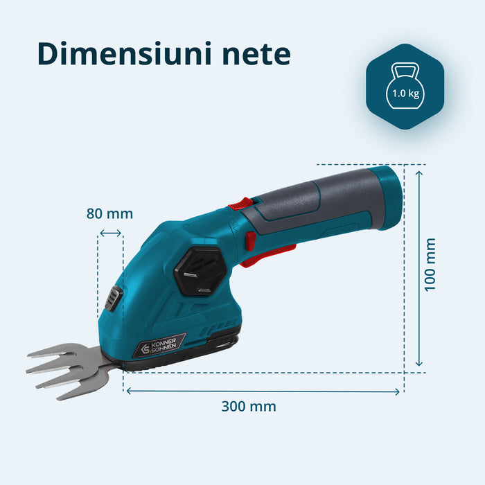 Foarfecă 2 în 1 pentru iarba si gard viu cu acumulator KS SHT-8V