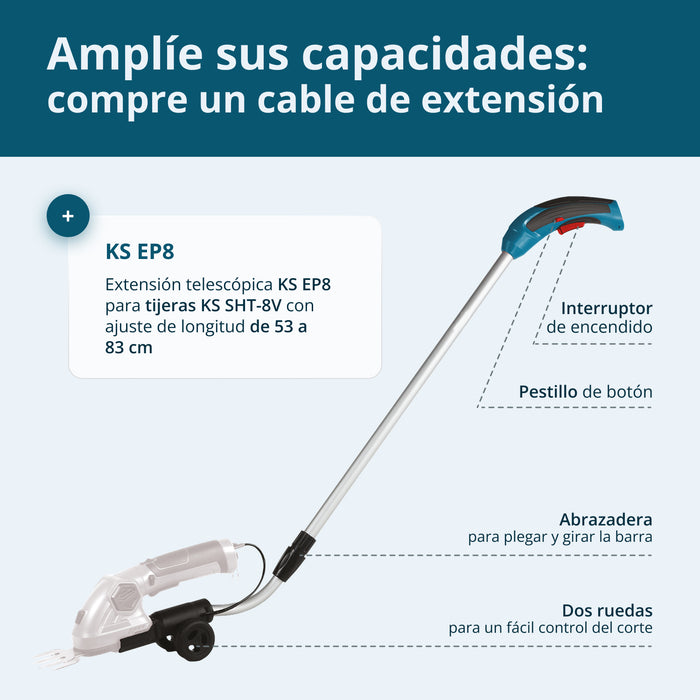 Tijeras de césped y cortasetos 2 en 1 inalámbricas KS SHT-8V