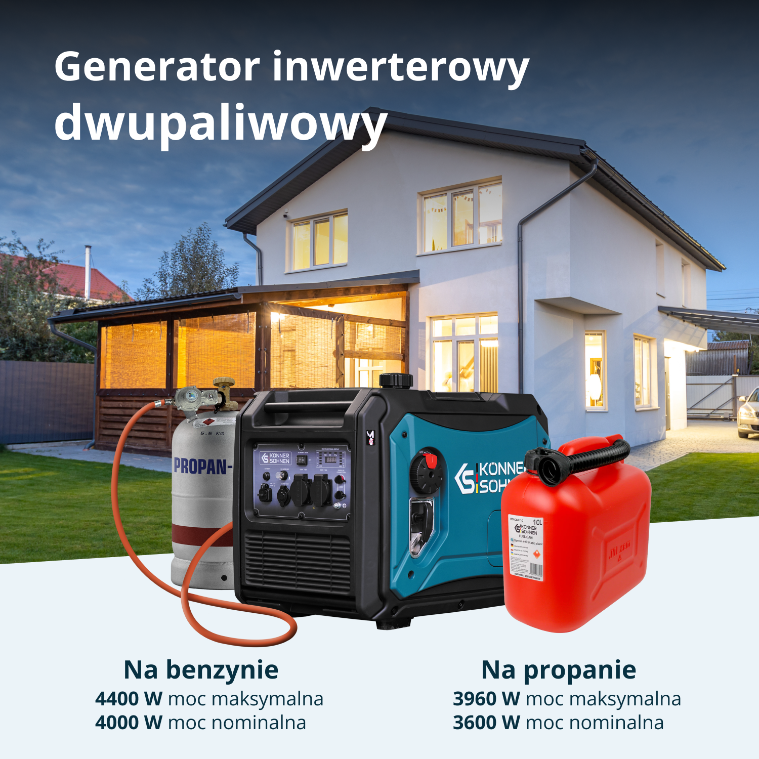 Inwerterowy generator LPG/benzyna KS 4000iEG S