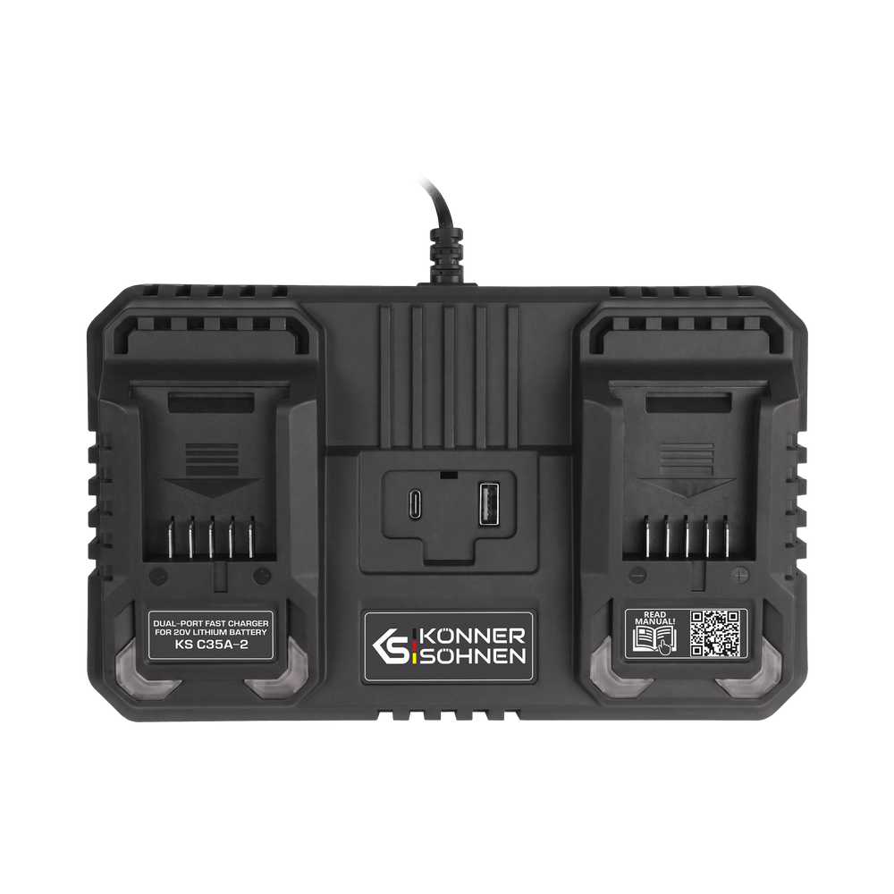 Dobbeltoplader til 20V genopladelige batterier KS C35A-2