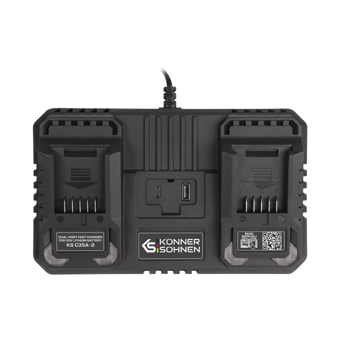 Dobbeltoplader til 20V genopladelige batterier KS C35A-2
