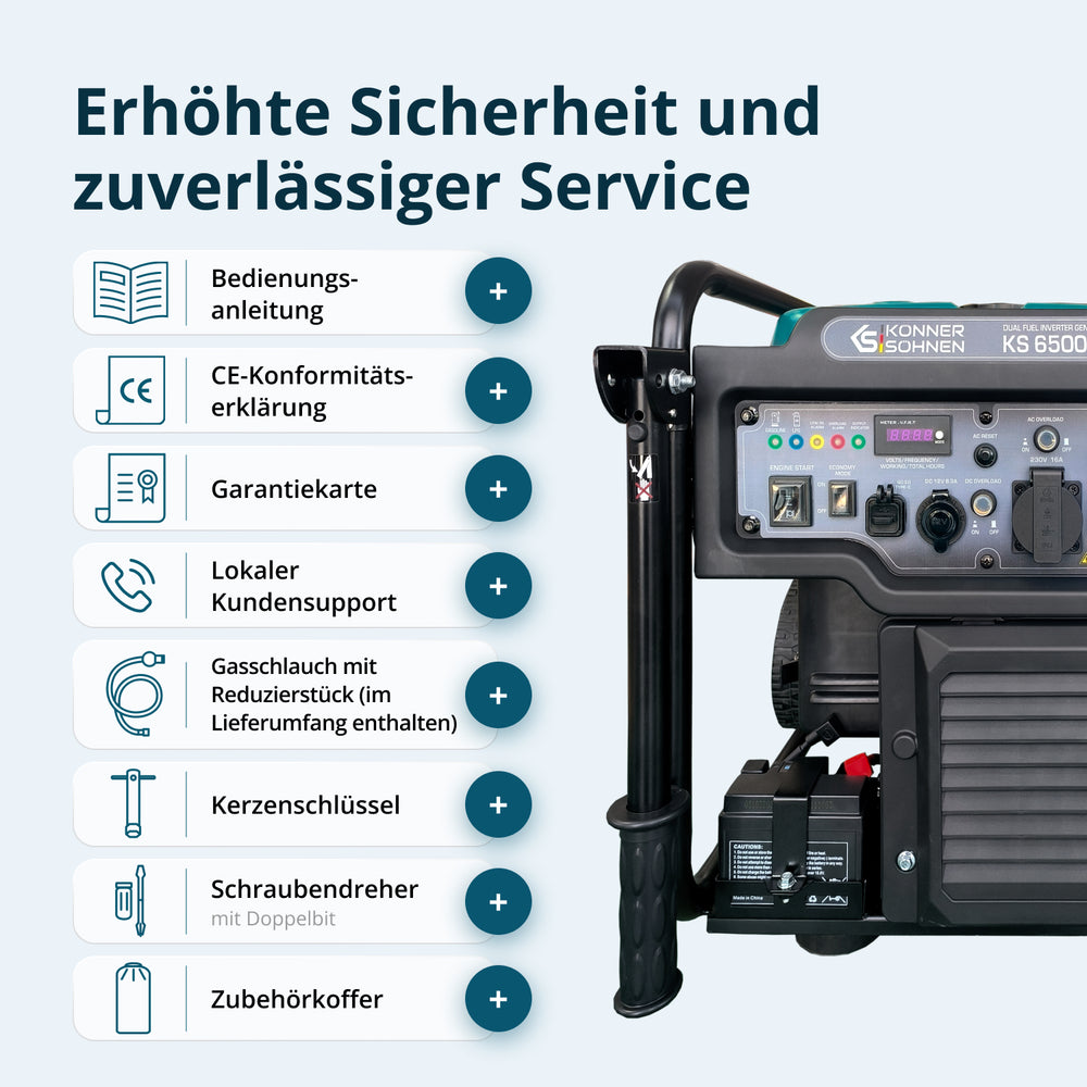 Inverter Generator KS 6500iEG (Benzin/Gas)