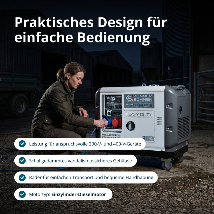 Diesel-Generator "Könner & Söhnen" KS 9300DE-1/3 ATSR (EURO V)