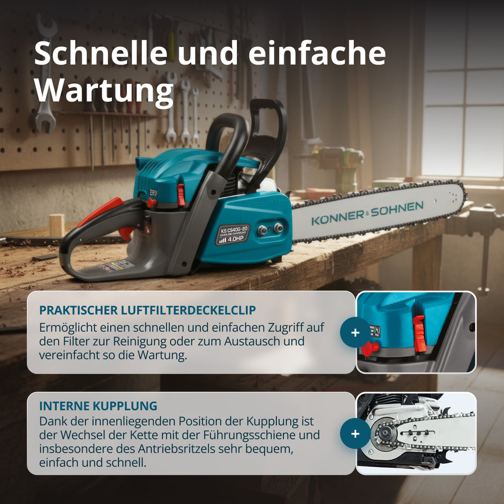 Benzin-Kettensäge KS CS40G-20