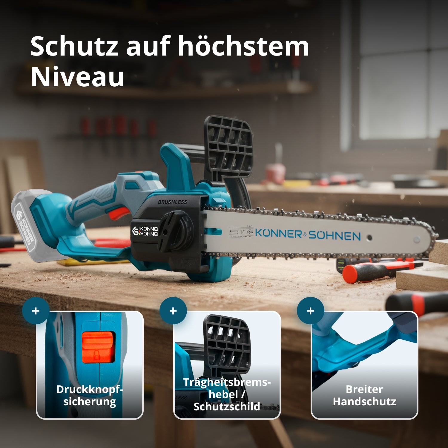 Akku-Mini-Kettensäge KS MCS20V-12 SET
