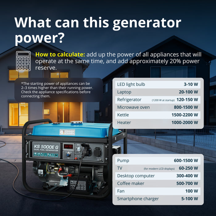LPG/bensingenerator "Könner & Söhnen" KS 5000G