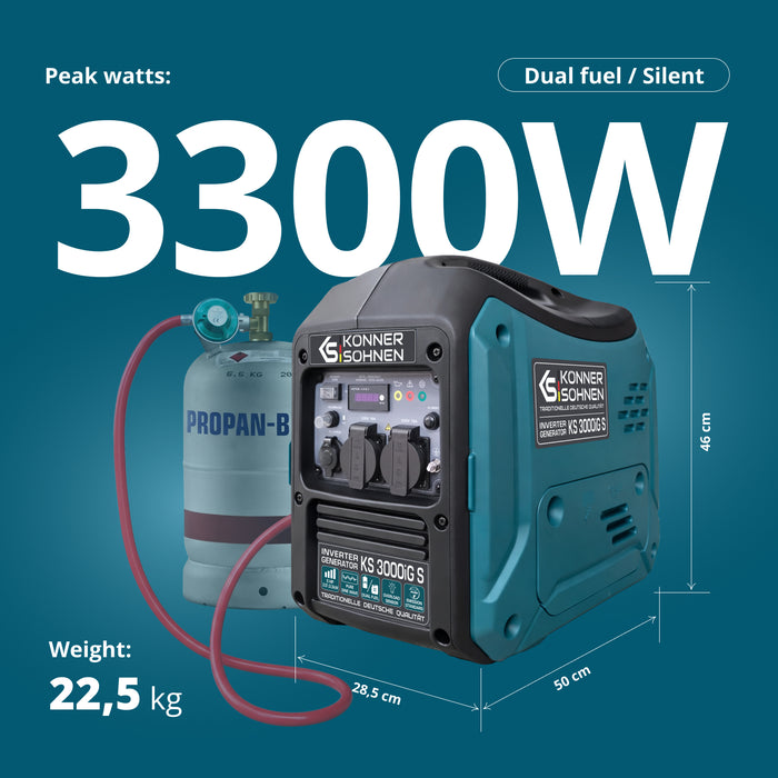 Invertorový generátor na LPG/benzín KS 3000iG S