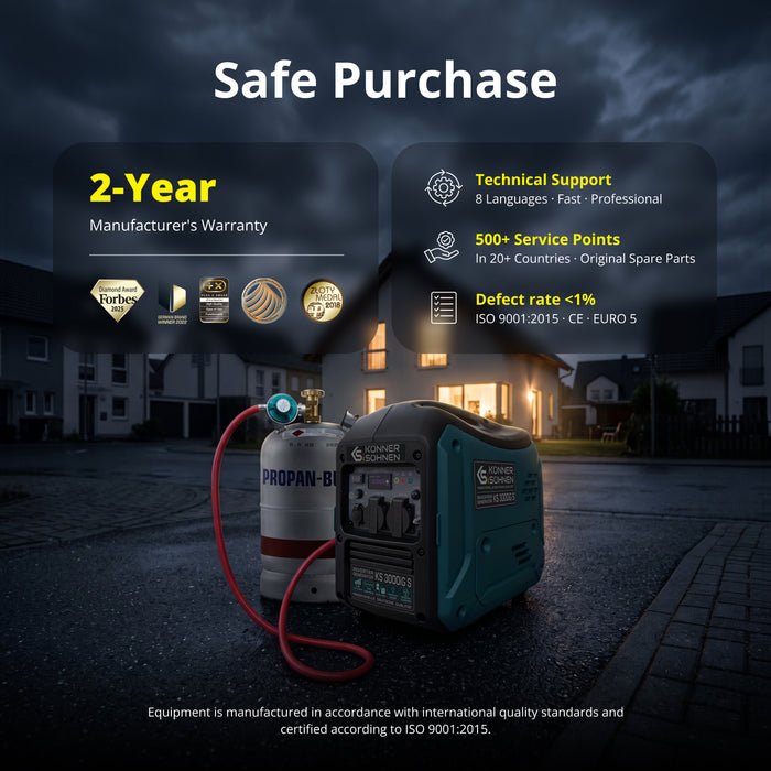 Invertorový generátor na LPG/benzín KS 3000iG S