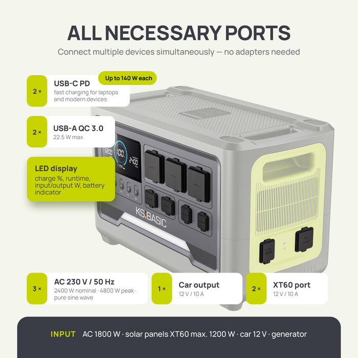 Estação de Energia Portátil KSB 2400PS