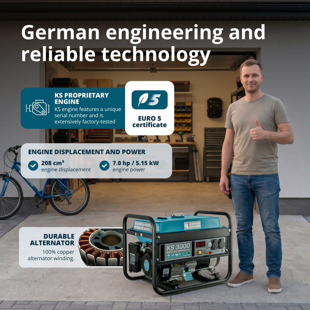 Benzinski generator „Könner & Söhnen“ KS 3000